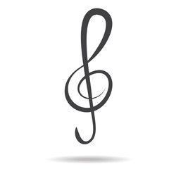 violin key sign vector music symbol black - 87069224
