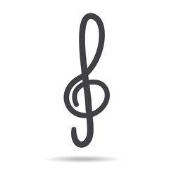 violin key sign vector music symbol black