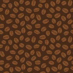 Seamless coffee beans background