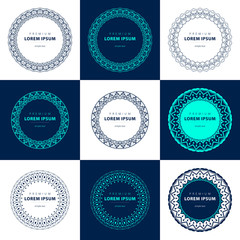 Vector set abstract frames logo templates line style