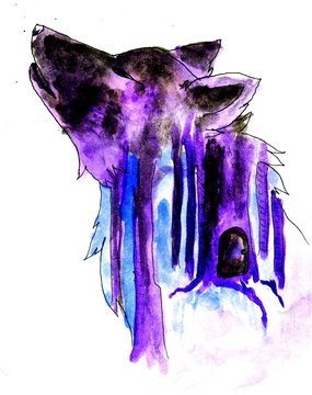 recommend clip art: Abstract Wolf Sketch