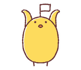白旗ヒヨコ © TAMAGO POTATO