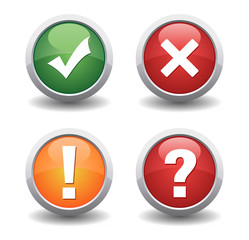 check mark cancel exclamation and question mark icon © frender