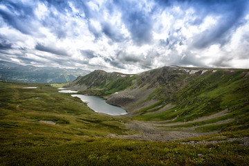 Fototapeta na wymiar View of Ayryksky lakes, Altai, Russia