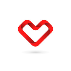 Letter V heart logo icon design template elements