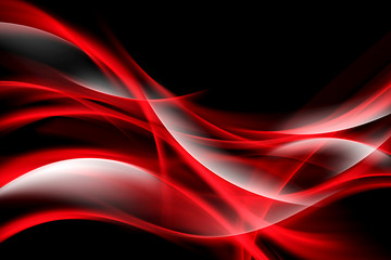 Creative Art Red Light Fractal Waves Abstract Background - obrazy, fototapety, plakaty