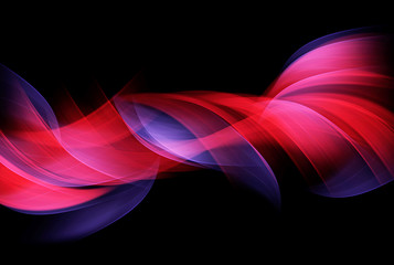 Red Blue Fractal Waves Art Design Background - obrazy, fototapety, plakaty
