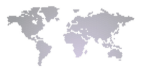 World Map Hexagon Design