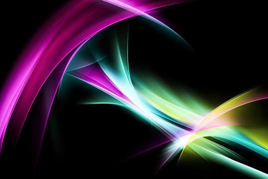Fototapeta Colorful Art Light Fractal Waves Abstract Background