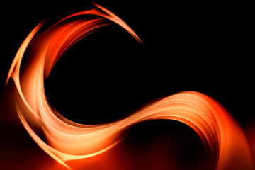 Orange Abstract Waves Background