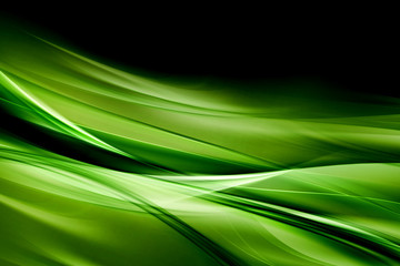 Creative Green Light Waves Art  Background - obrazy, fototapety, plakaty