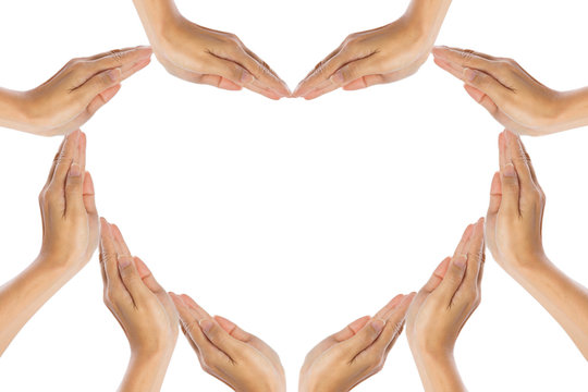 Hands make heart shape
