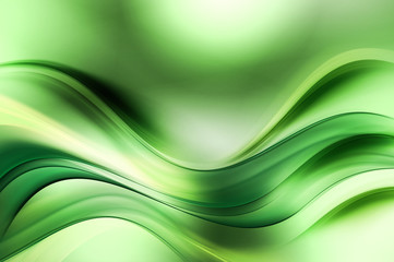  Green Fractal Waves Art Abstract Background