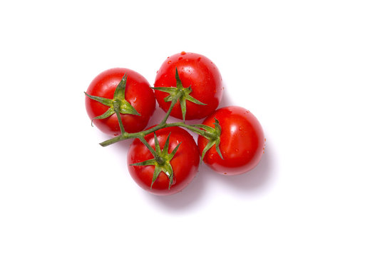 Top view of bunch of fresh tomatoes
