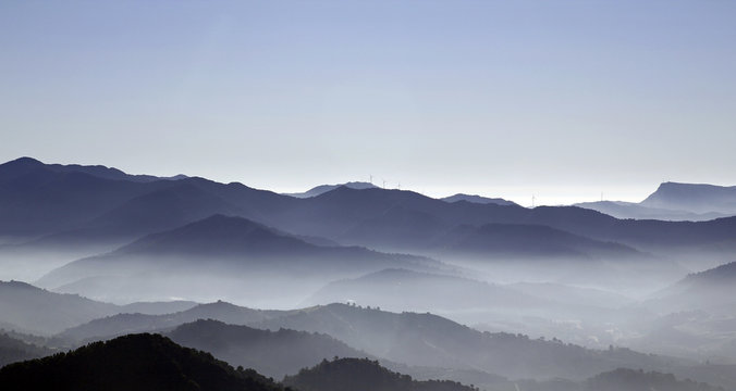 Fototapeta Foggy mountains