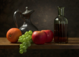 Classic still life with fruit