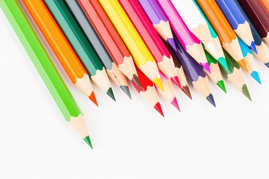 Colored pencils set - Stock image macro.