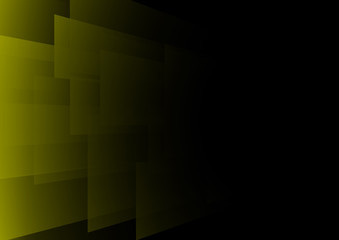 Vector : Yellow square abstract and black background