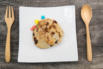 Cranberey Scone  with peanut and almond , close up