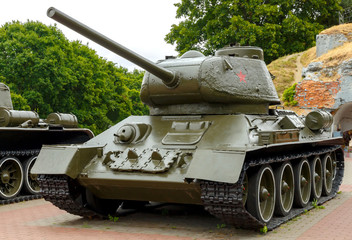 Tank T-34-85 at the Brest Fortress.