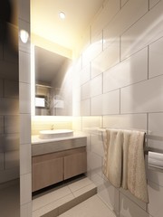 Fototapeta na wymiar 3d render of interior bathroom 