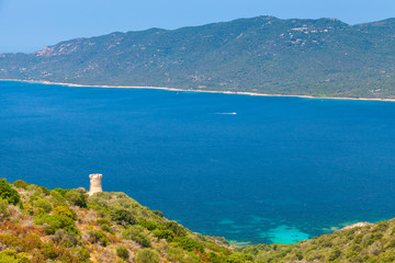 Fototapeta na wymiar Campanella tower, Corsica island, France