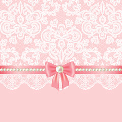 pearl frame on lace background