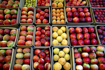 Apples in crates at Thailand market