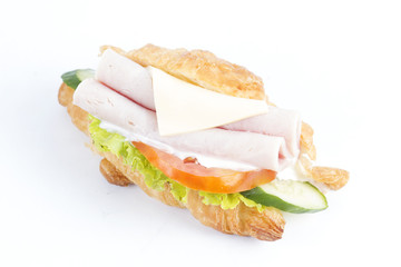 croissant sandwich with ham cheese