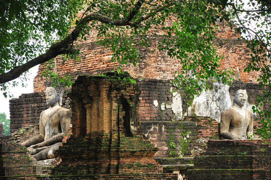 Buddism ancient remains/In Sukhothai province, Thailand, Asia