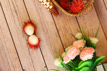 Rambutan in basket