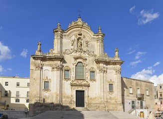 Fototapeta premium San Francesco d'Assisi church in Matera, Basilicata, Italy