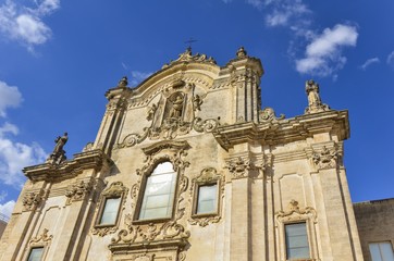 Fototapeta na wymiar San Francesco d'Assisi church in Matera, Basilicata, Italy