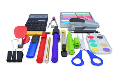 Set of office supplies