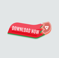 Colorful download web button. Modern flat design.