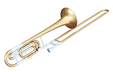 3d illustration of trombone