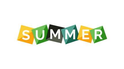 Word concept on color geometric shapes - summer