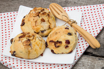 Cranberey Scone  with peanut and almond , close up