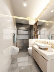 3d render of interior bathroom 