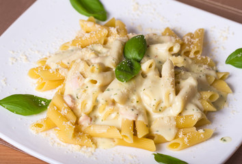 Pasta penne close up