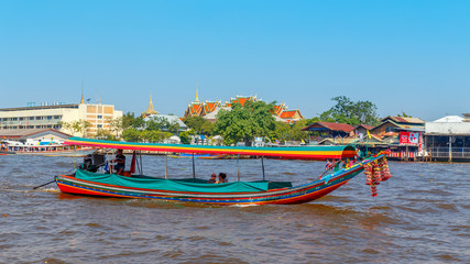 Fototapeta na wymiar Commuter boat in Bangkok, Thailand