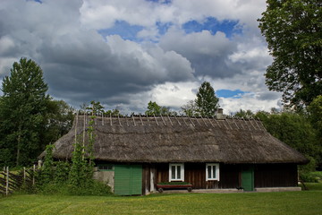 Fototapeta na wymiar Estonian rural house, cottage on island Saaremaa 