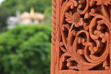 Openwork pattern and temple background