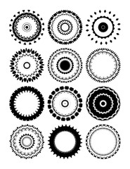 Set of round frames with ornament