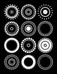 Set of round frames with ornament