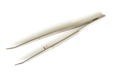 Tweezers isolated on the white background
