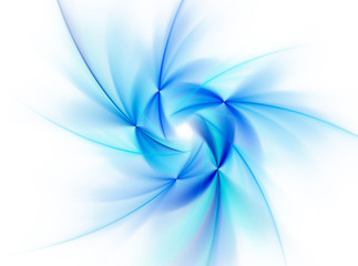 Blue abstract fractal sun, computer generated image for logo, design concepts, web, prints, posters