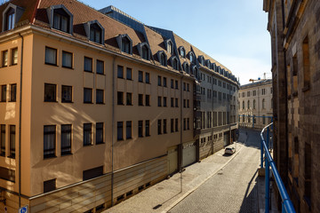 View of Bruhl Alley from Bruhl Terrace, Dresden, Saxony, Germany