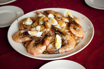 Arroz con camarones.