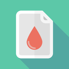 Long shadow document icon with a blood drop